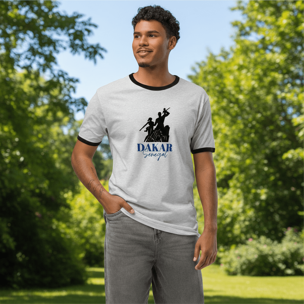 African Renaissance Monument Unisex Ringer T-shirt - Asali Origins