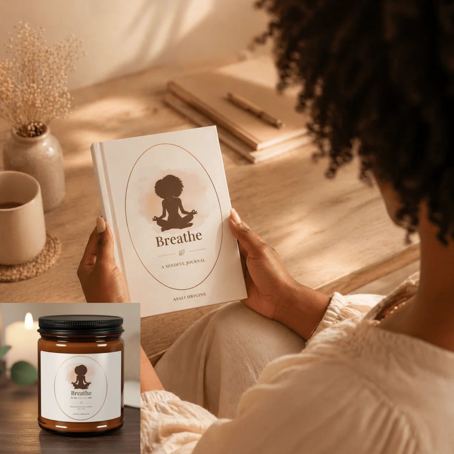 Breathe Candle and Journal Set - Asali Origins