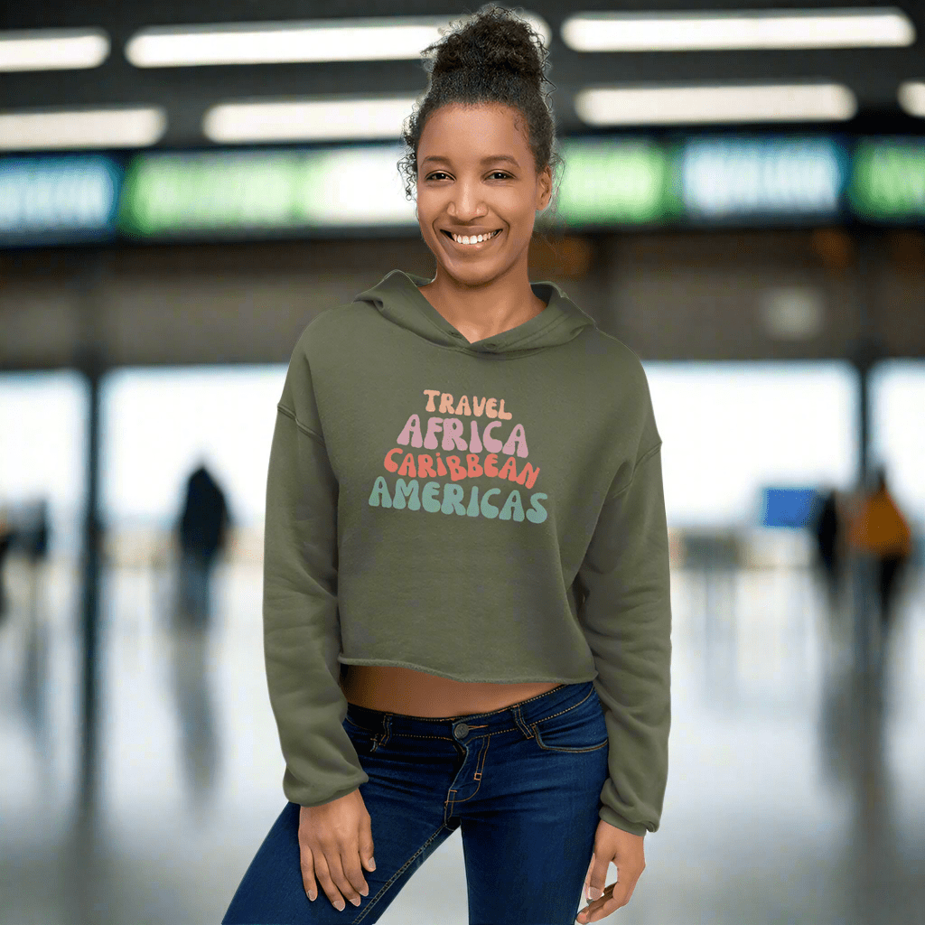Diaspora Travel Cropped Hoodie - Asali Origins