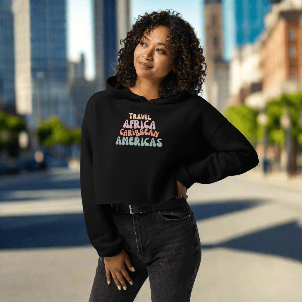 Diaspora Travel Cropped Hoodie - Asali Origins